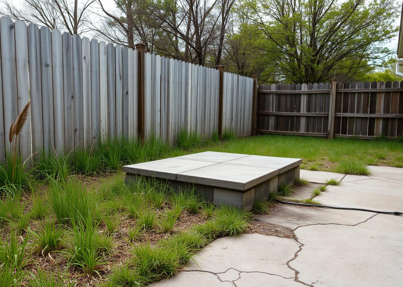 Backyard patio project — before